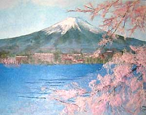 春の河口湖