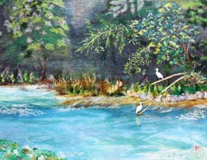 湯の池の白鷺