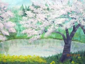 湖畔の春