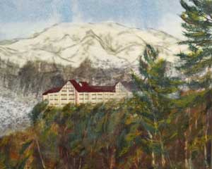 草津から望む白根山