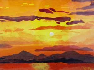 夕暮れの海