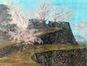 城郭の桜