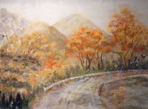 秋の山道
