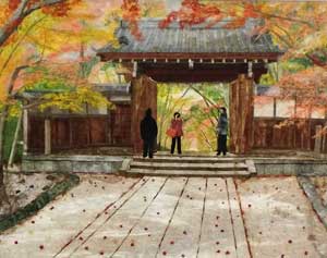 山門と紅葉