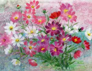 コスモス揺れて