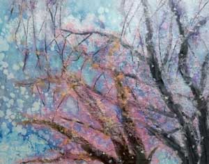 桜に雪