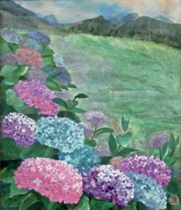 紫陽花の咲く丘