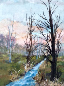 秋の夕暮れ（模作）