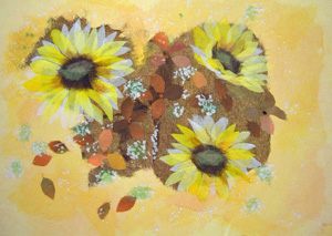 ひまわりのブーケ（習作）
