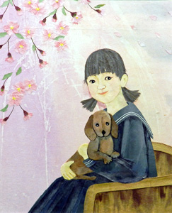 孫の遥と愛犬の空