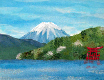 富士山の見える芦ノ湖