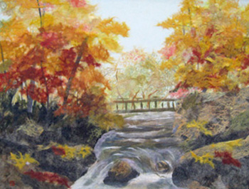 紅葉と川の流れ