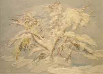 待春（雪中桜）