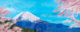 富士と桜