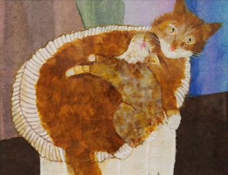 凛とした母、甘える子猫