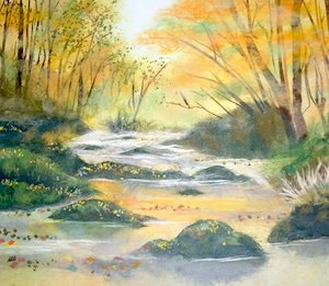 渓流の秋（習作）