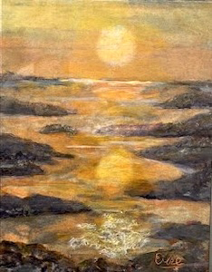 天神崎水面の夕日(2) 