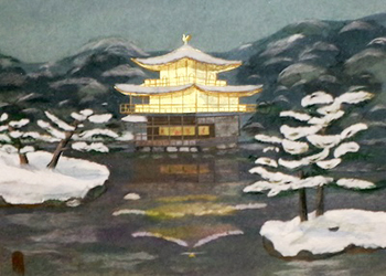 雪の金閣寺
