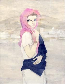 東郷青児のケナの少女（模写）