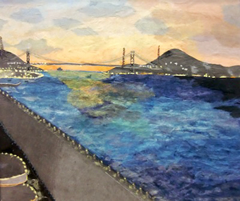 夕暮れの関門海峡