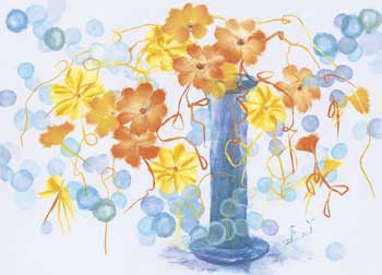 花と水玉のファンタジー